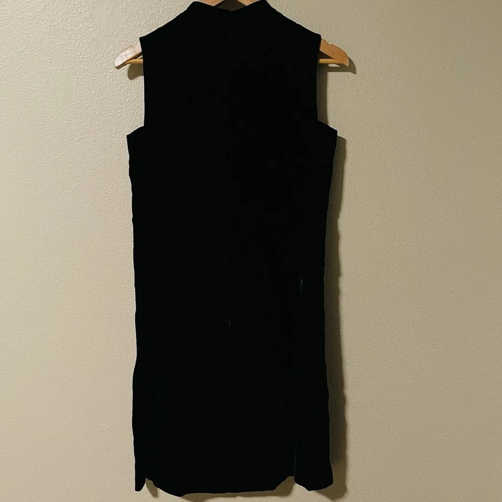 VTG R & K Originals Black Velvet Dress 60s 70s Retro Glam Military Grunge‎ Sz 14